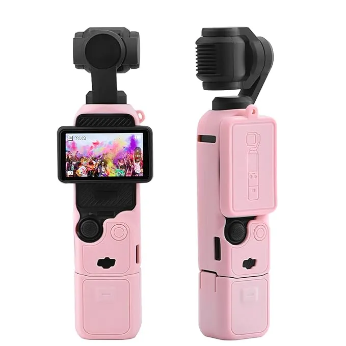 Portable Mini Gimbal Camera with Touchscreen Display and Protective Case